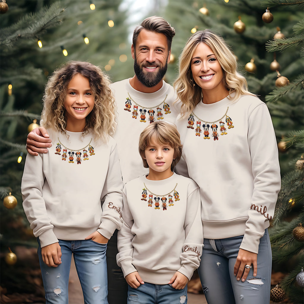 Fun Magical Charm Necklace Sweatshirt - Personalized Mouse Ugly Sweater