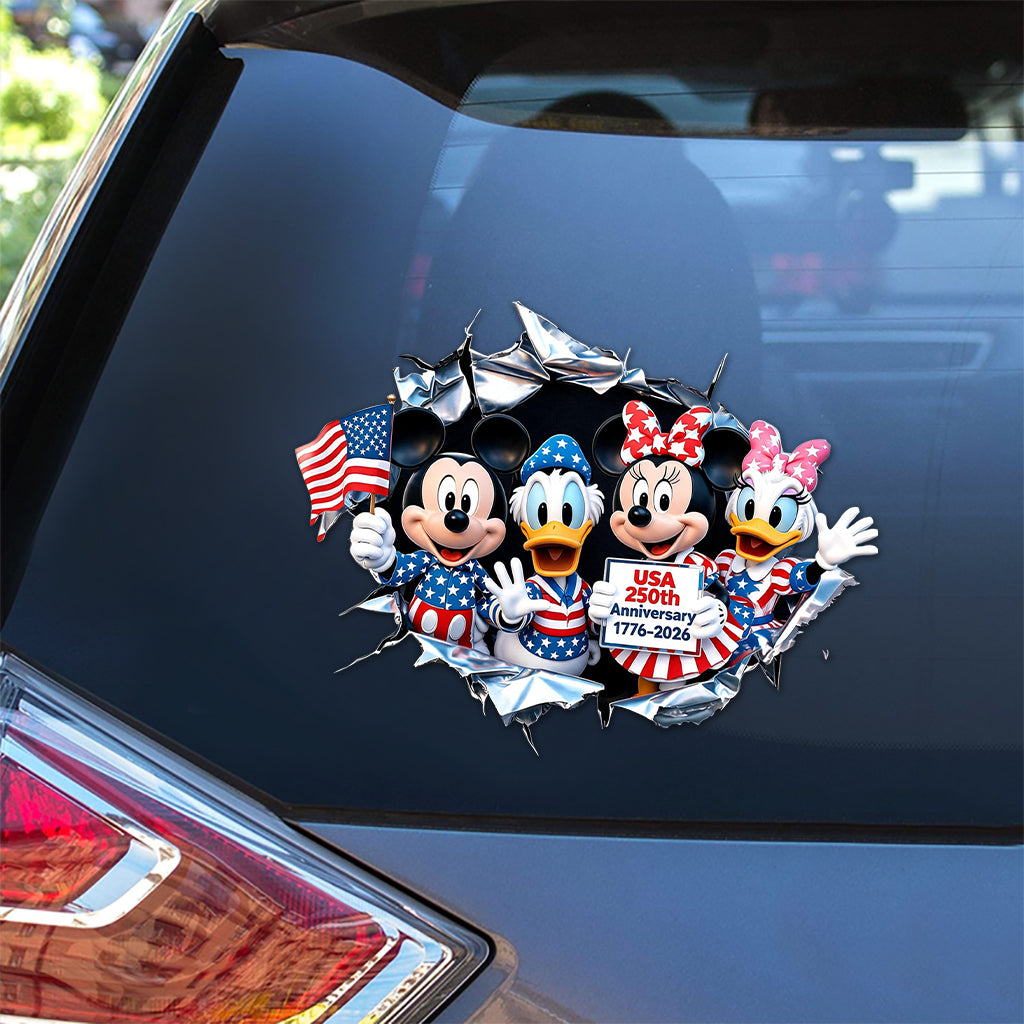 250th Anniversary, Cartoon Mouse - Personalized Mouse Decal Full