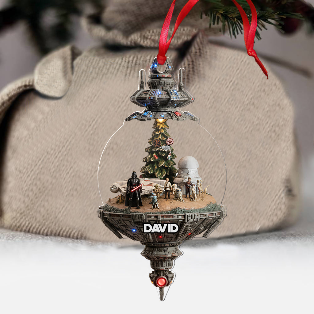 Merry Christmas Outerspace - Personalized The Force Transparent Ornament