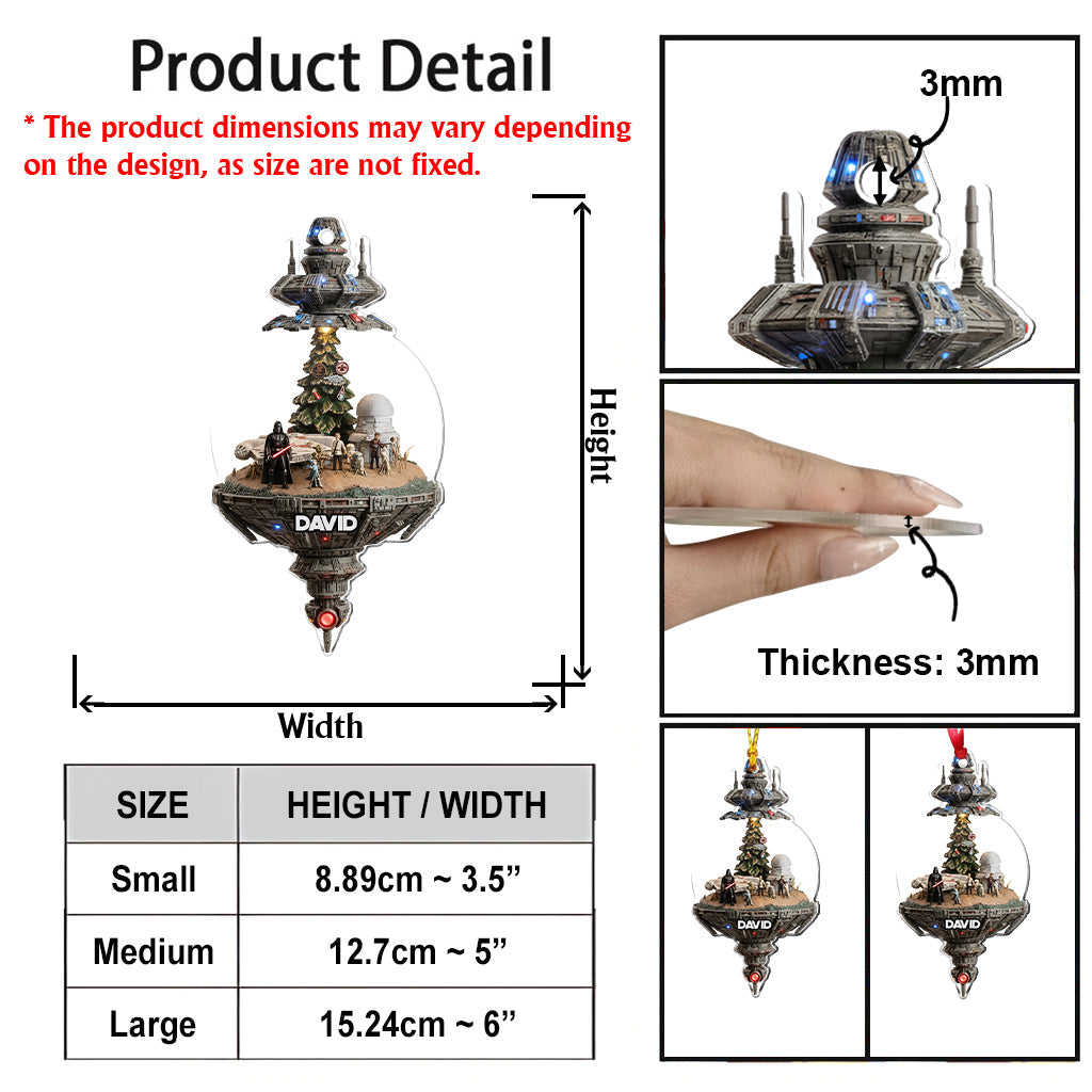 Merry Christmas Outerspace - Personalized The Force Transparent Ornament