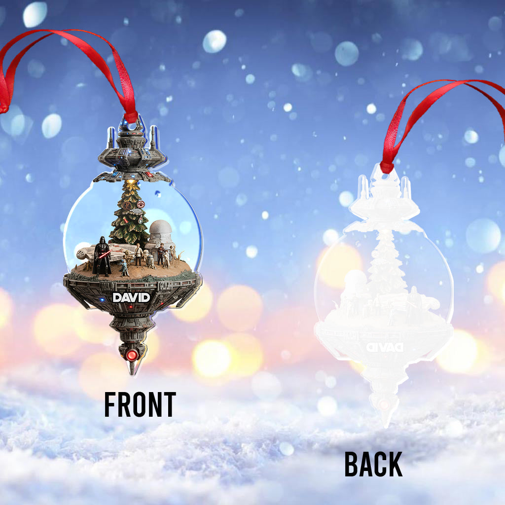 Merry Christmas Outerspace - Personalized The Force Transparent Ornament