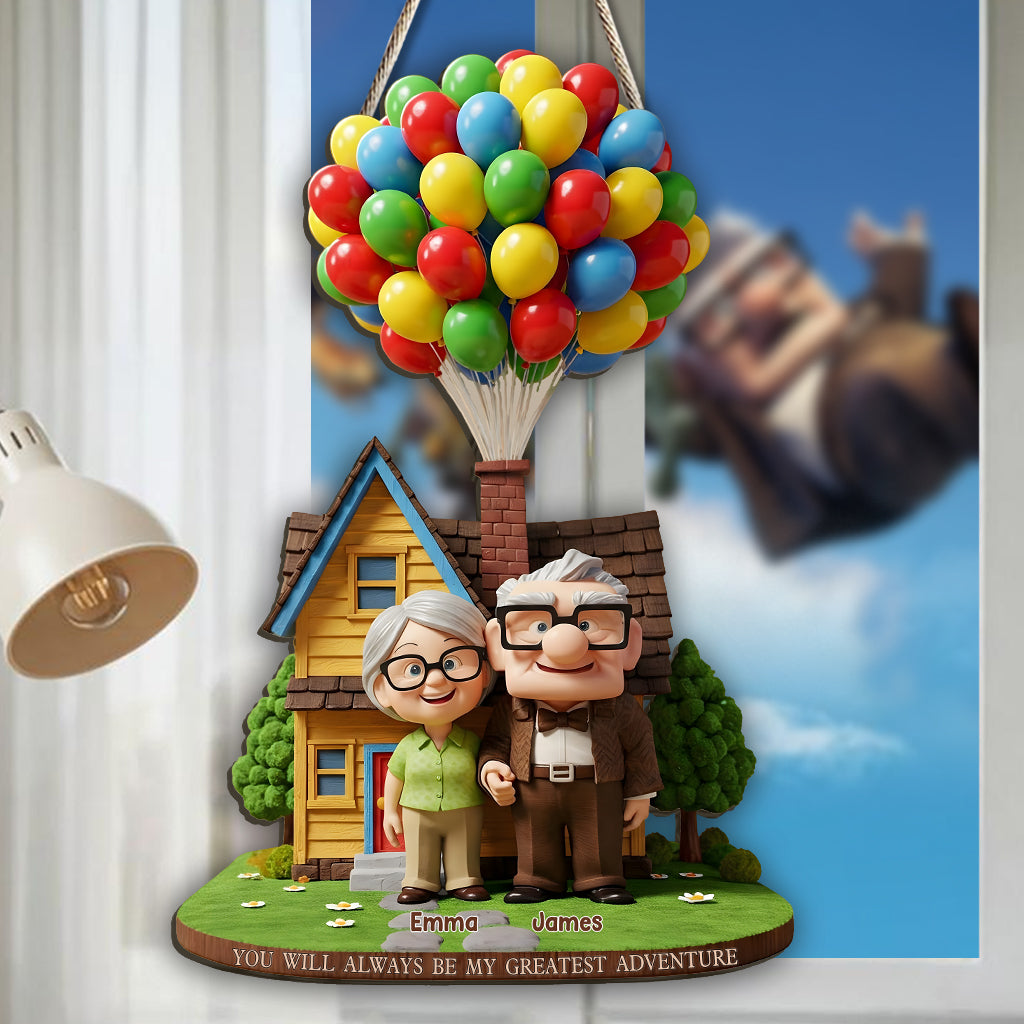 You Will Always Be My Greatest Adventure - Personalized Couple Custom Shaped Wood Sign