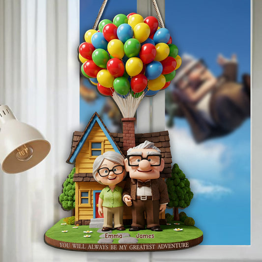 You Will Always Be My Greatest Adventure - Personalized Couple Custom Shaped Wood Sign