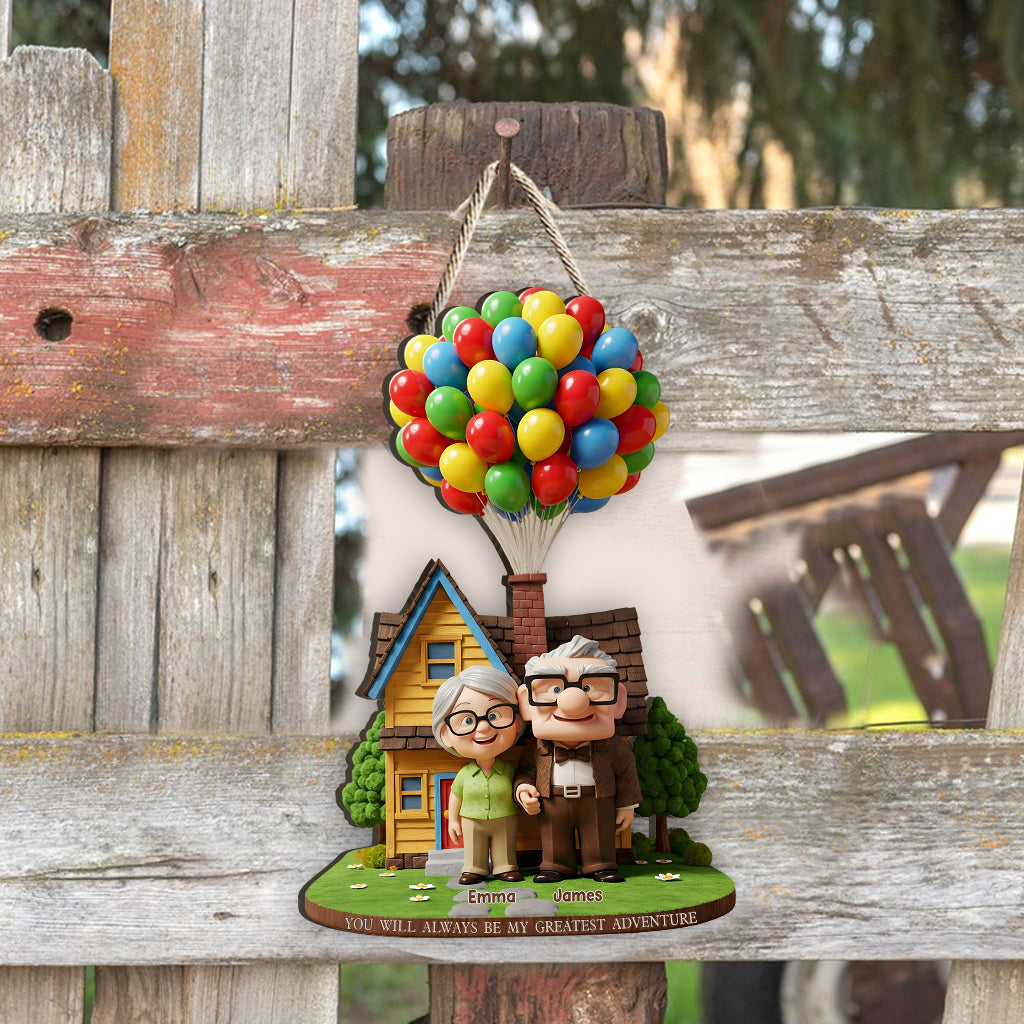 You Will Always Be My Greatest Adventure - Personalized Couple Custom Shaped Wood Sign