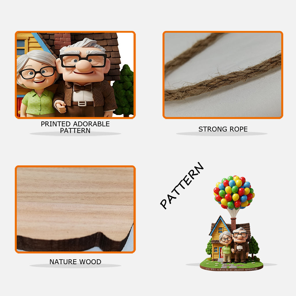 You Will Always Be My Greatest Adventure - Personalized Couple Custom Shaped Wood Sign