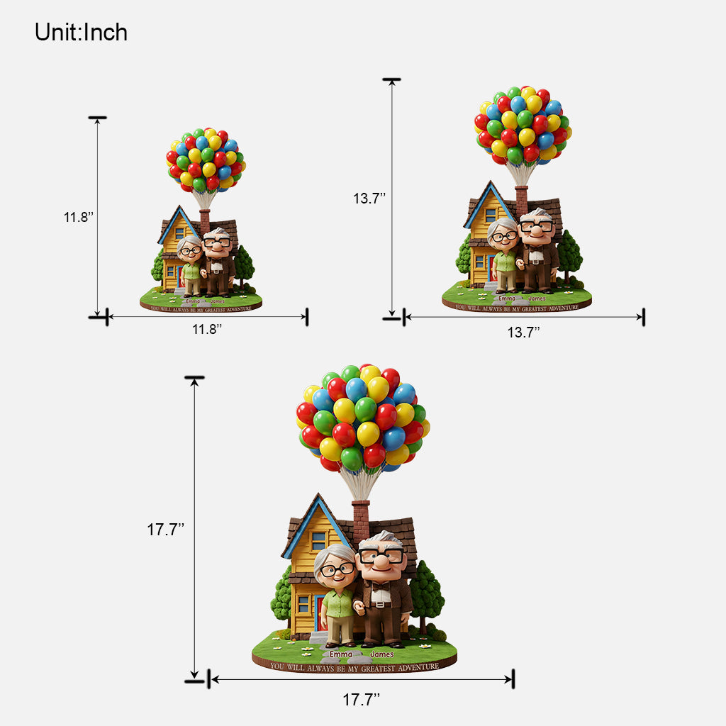 You Will Always Be My Greatest Adventure - Personalized Couple Custom Shaped Wood Sign