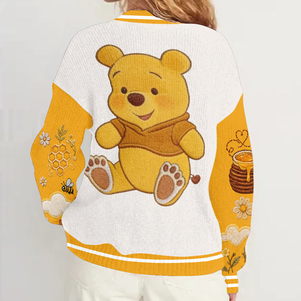 Yellow Bear - Personalized Yellow Bear Cardigan Sweater