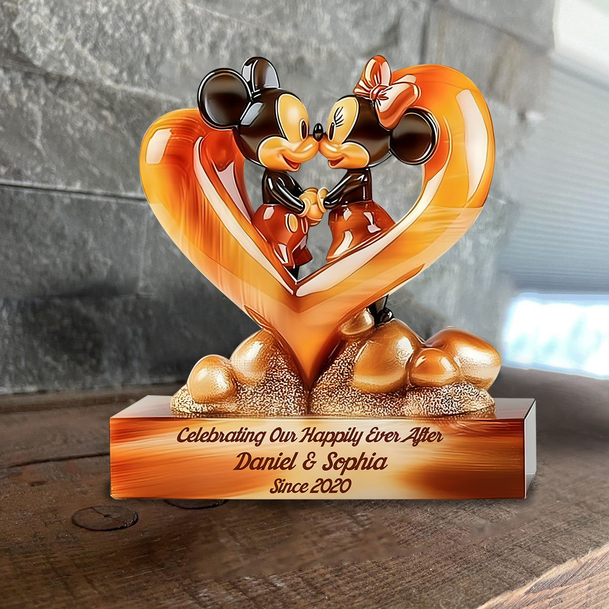 Happily Ever After - Personalized Mouse Custom Shaped Wood Plaque