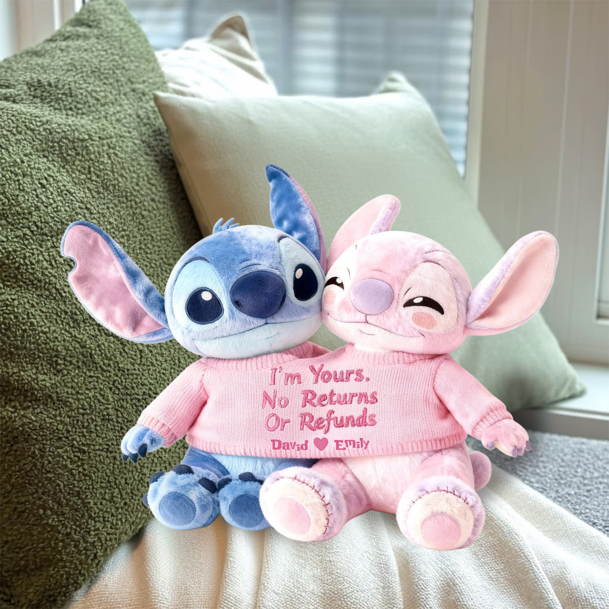 I'm Yours No Returns Or Refunds - Personalized Ohana Faux Fur Shaped Pillow