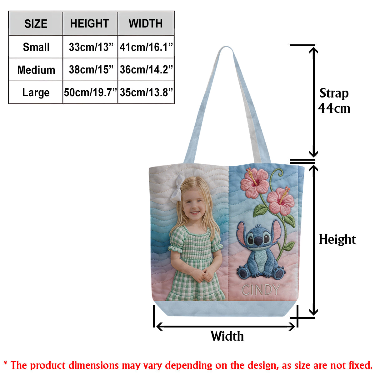 Custom Any Photo Blue Ohana - Personalized Ohana Quilted Tote Bag