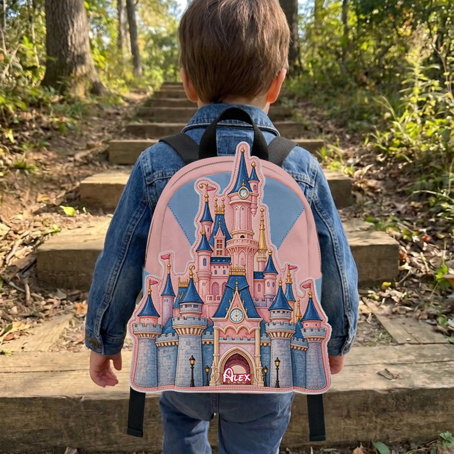 The Magical Castle - Personalized Dream Trip Changeable Leather Patch Backpack