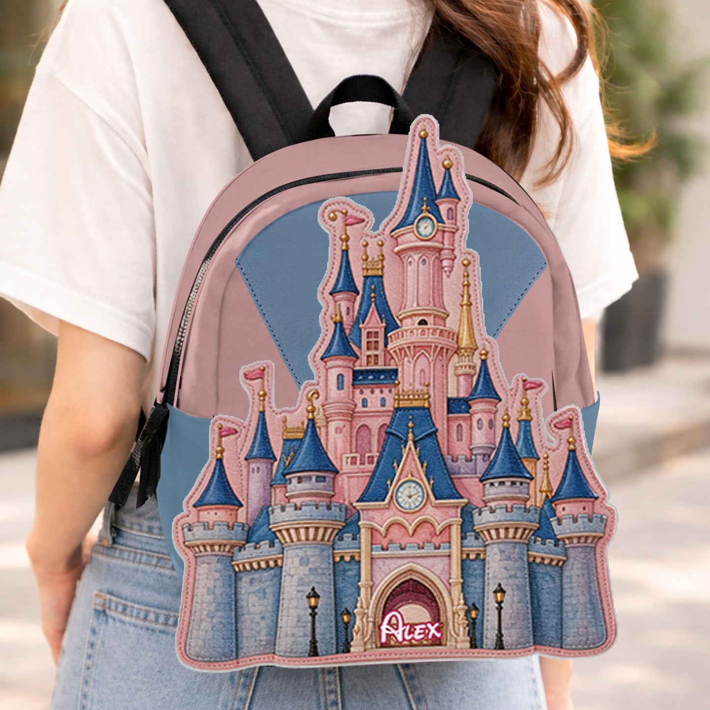 The Magical Castle - Personalized Dream Trip Changeable Leather Patch Backpack