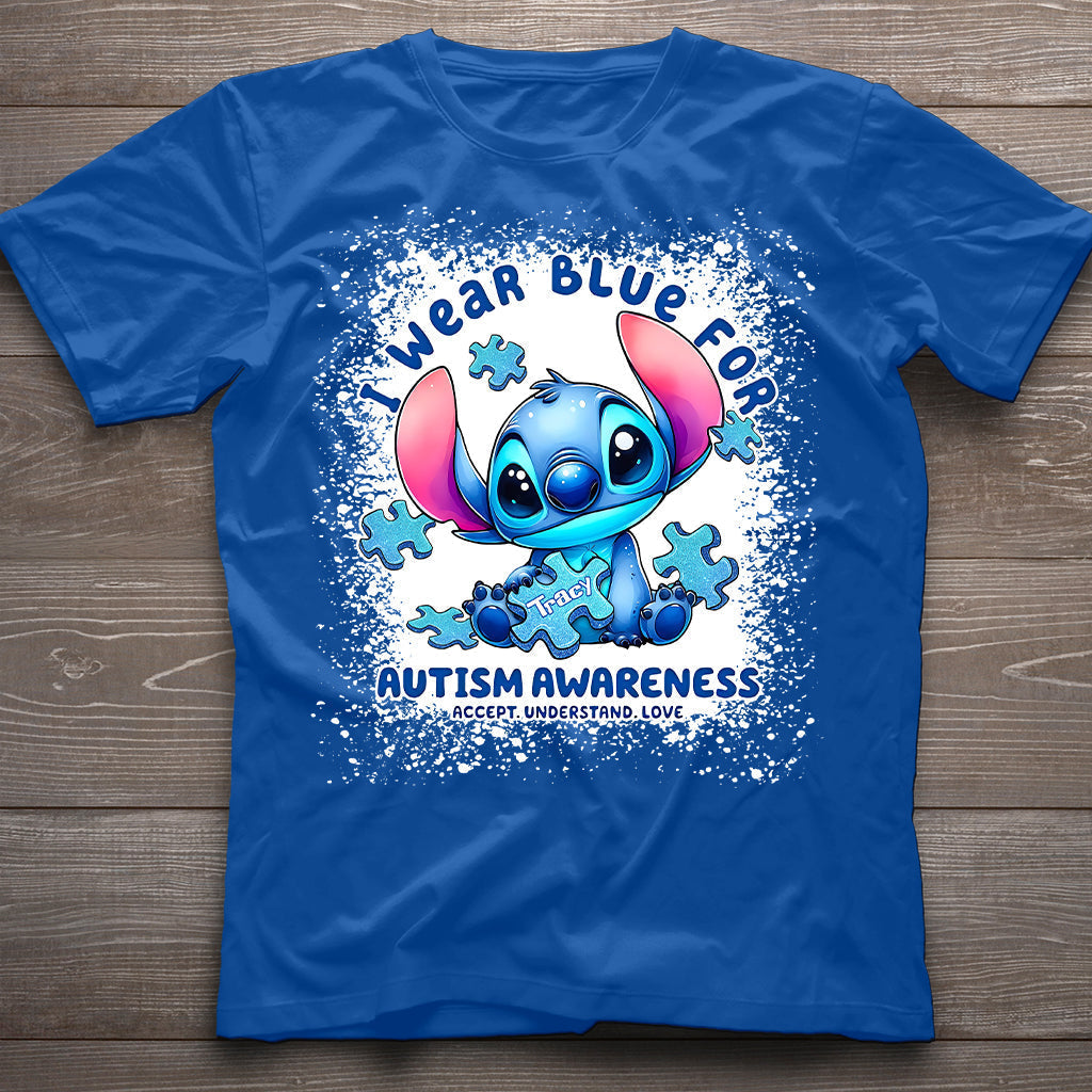 I Wear Blue For Autism Awareness - Personalized Autism Awareness T-shirt And Hoodie