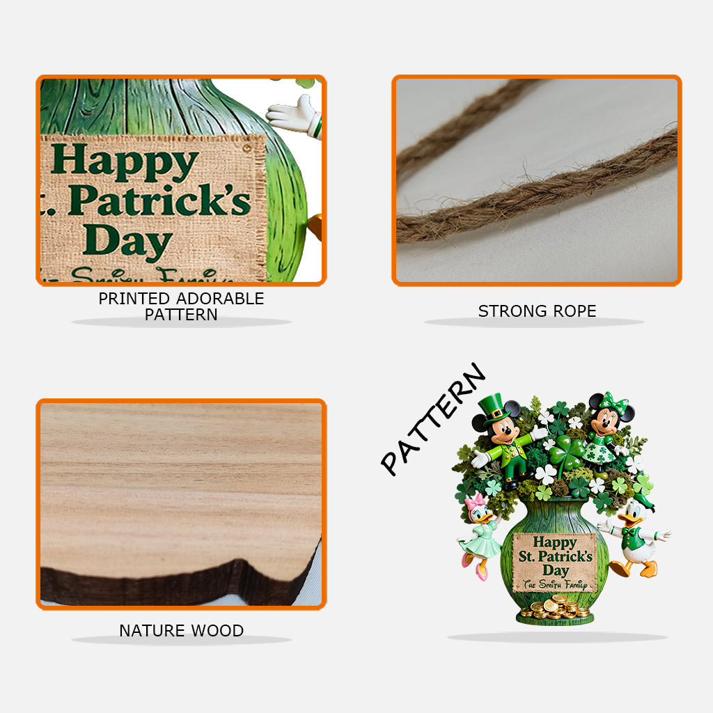 Happy Pt.Patrick Day - Personalized Mouse Custom Shaped Wood Sign