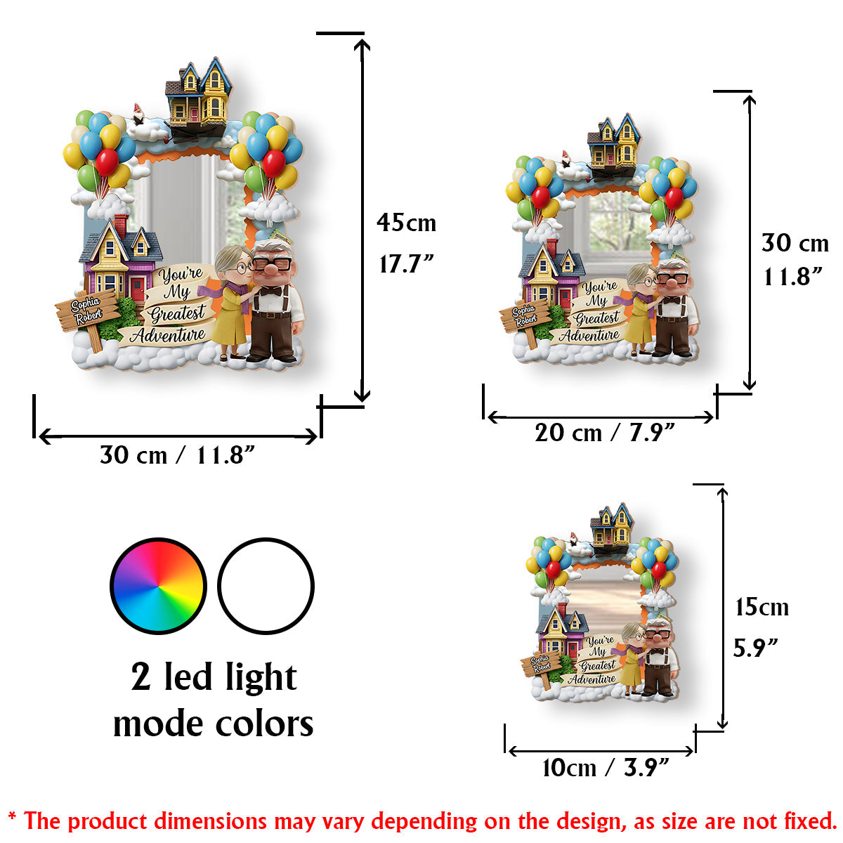 You're My Greatest Adventure - Personalized Mouse Wall Mirror With LED Light