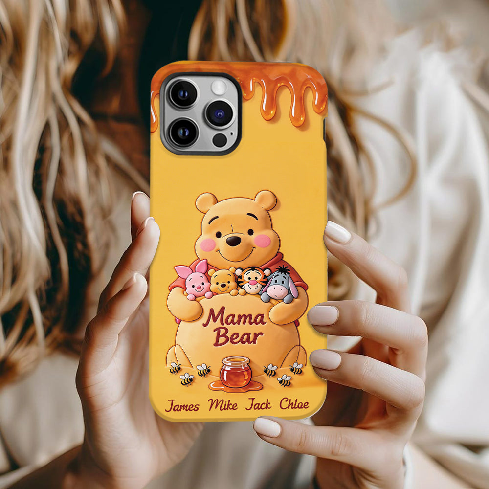 Mama Bear - Personalized Yellow Bear Full Print Phone Case