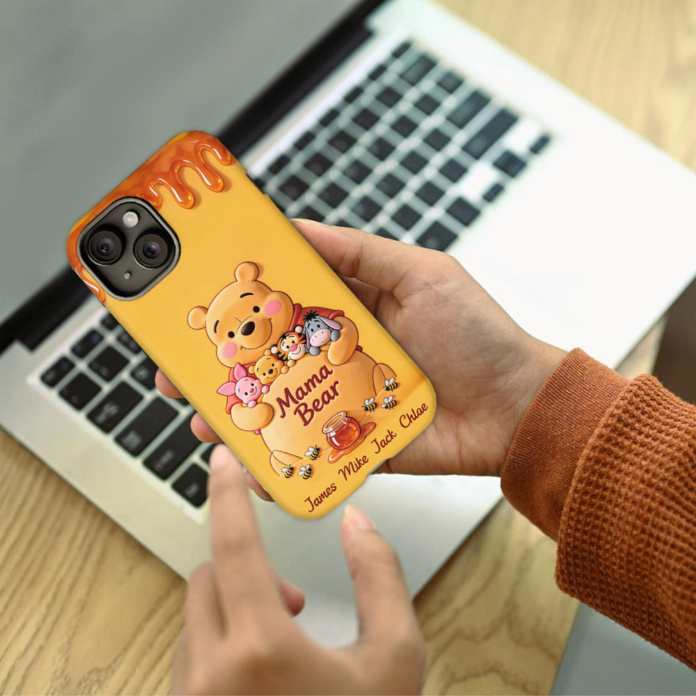 Mama Bear - Personalized Yellow Bear Full Print Phone Case