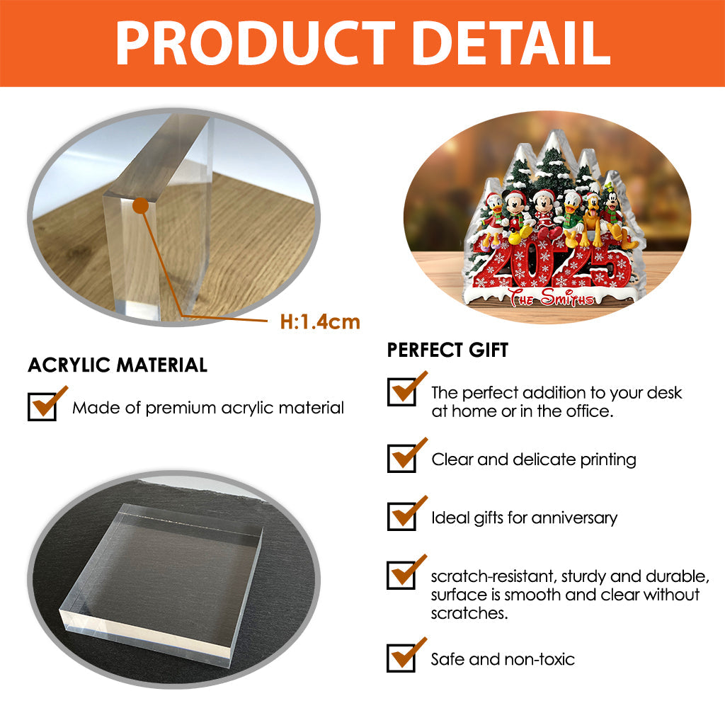 Merry Christmas - Personalized Mouse Custom Shaped Acrylic Plaque