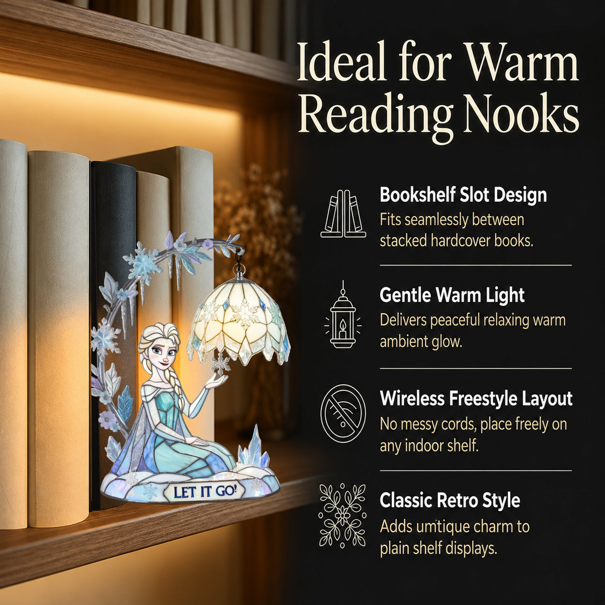 Once Upon A Dream - Personalized Beautiful Princess Bookshelf Lamp