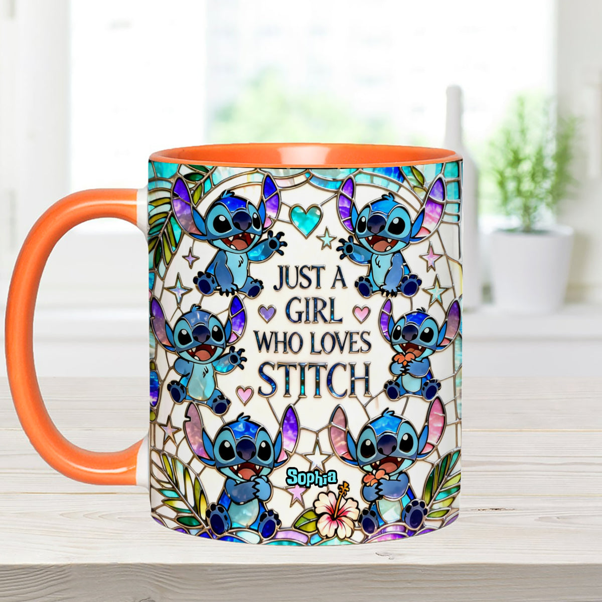 Just A Girl Who Loves Stitch - Personalized Ohana Set Accent Mug with Acrylic Stirrers