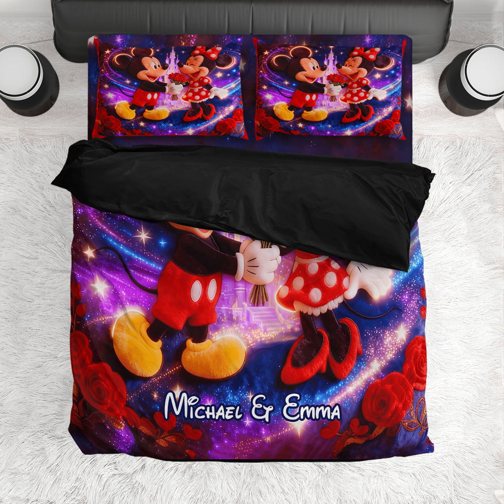 Magical Cartoon Mouse Couple - Personalized Mouse Bedding Set