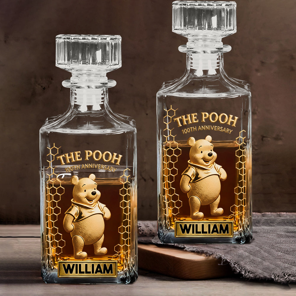 Forever A Friend - Personalized Yellow Bear Whiskey Decanter Set
