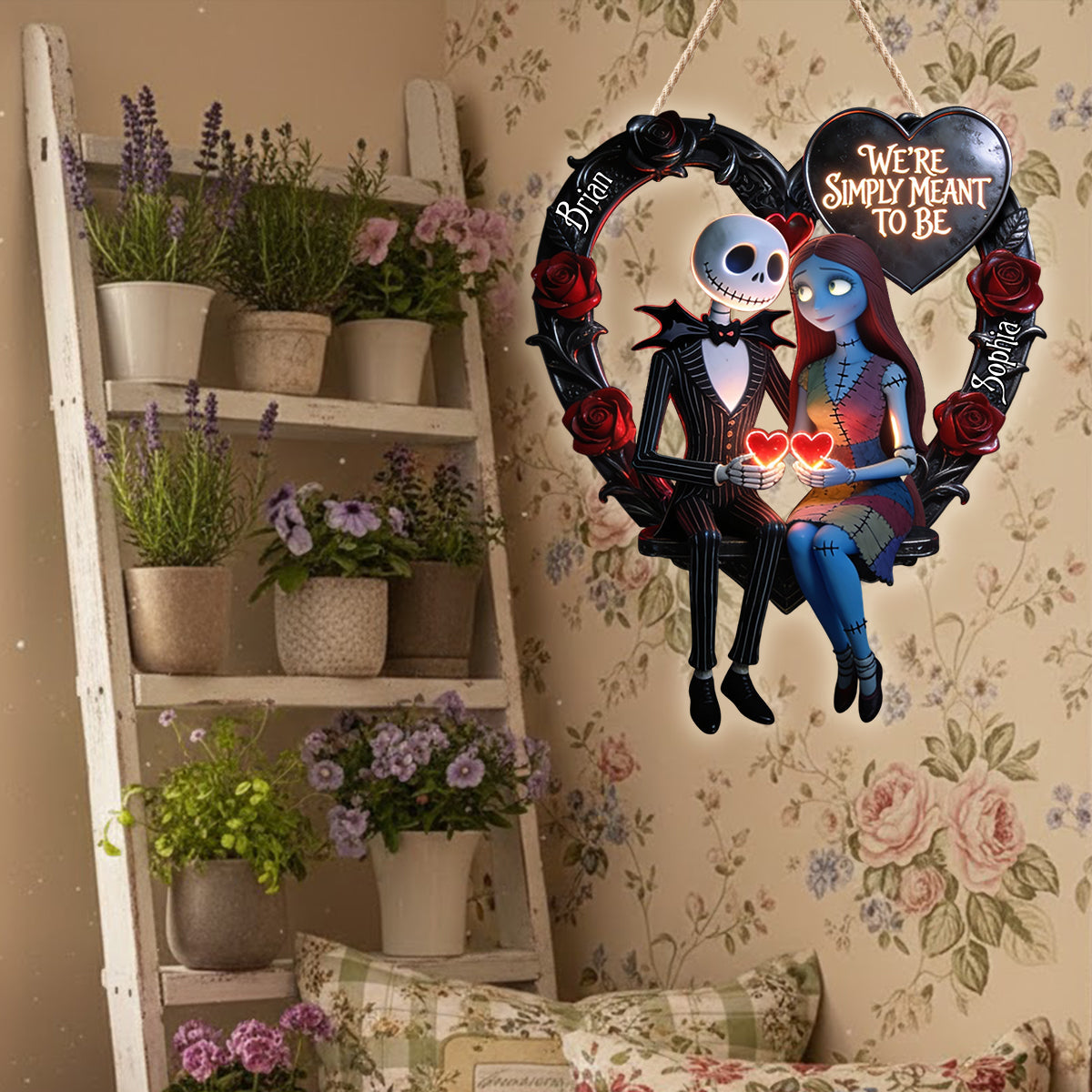 We're Simply Meant To Be - Personalized Nightmare LED Light Acrylic Sign