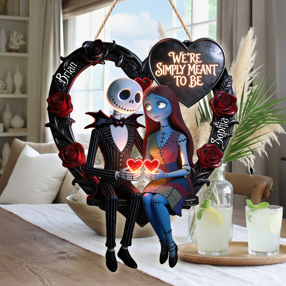 We're Simply Meant To Be - Personalized Nightmare LED Light Acrylic Sign