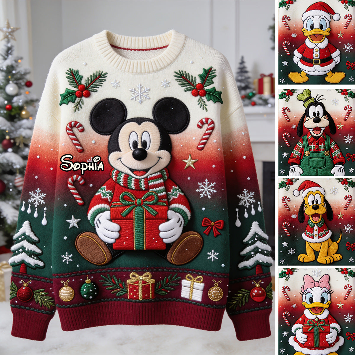 Merry Christmas - Personalized Mouse Ugly Sweater