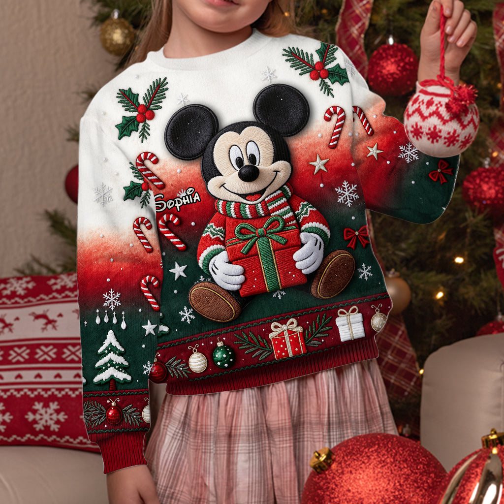 Merry Christmas - Personalized Mouse Ugly Sweater