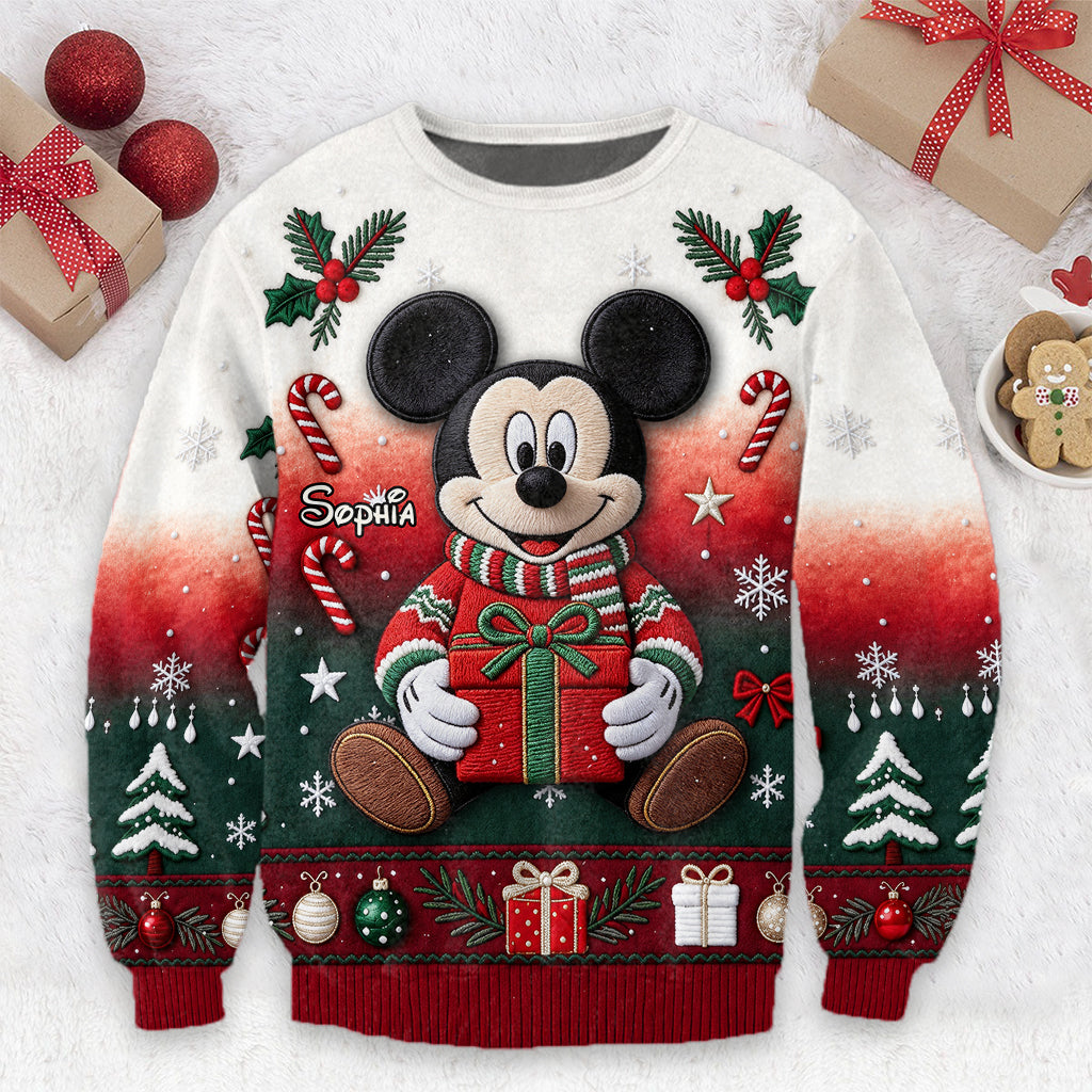 Merry Christmas - Personalized Mouse Ugly Sweater