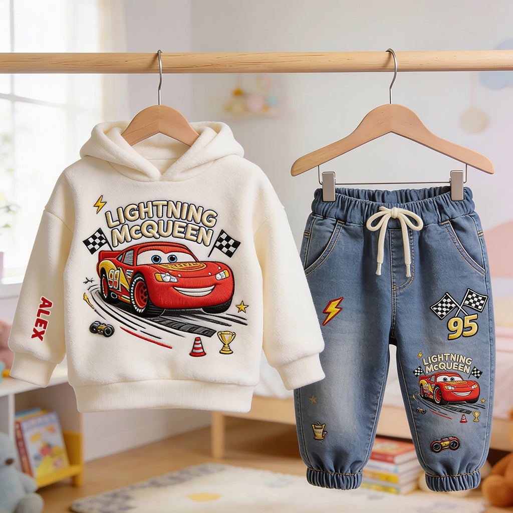 Little Racer Adventure - Personalized Racing Lover Kid Hoodie & Kid Jogger Sweatpants