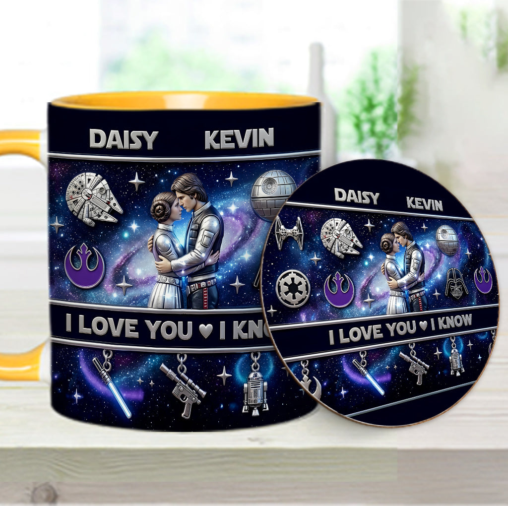 I Love You - Personalized The Force Accent Mug & Coaster