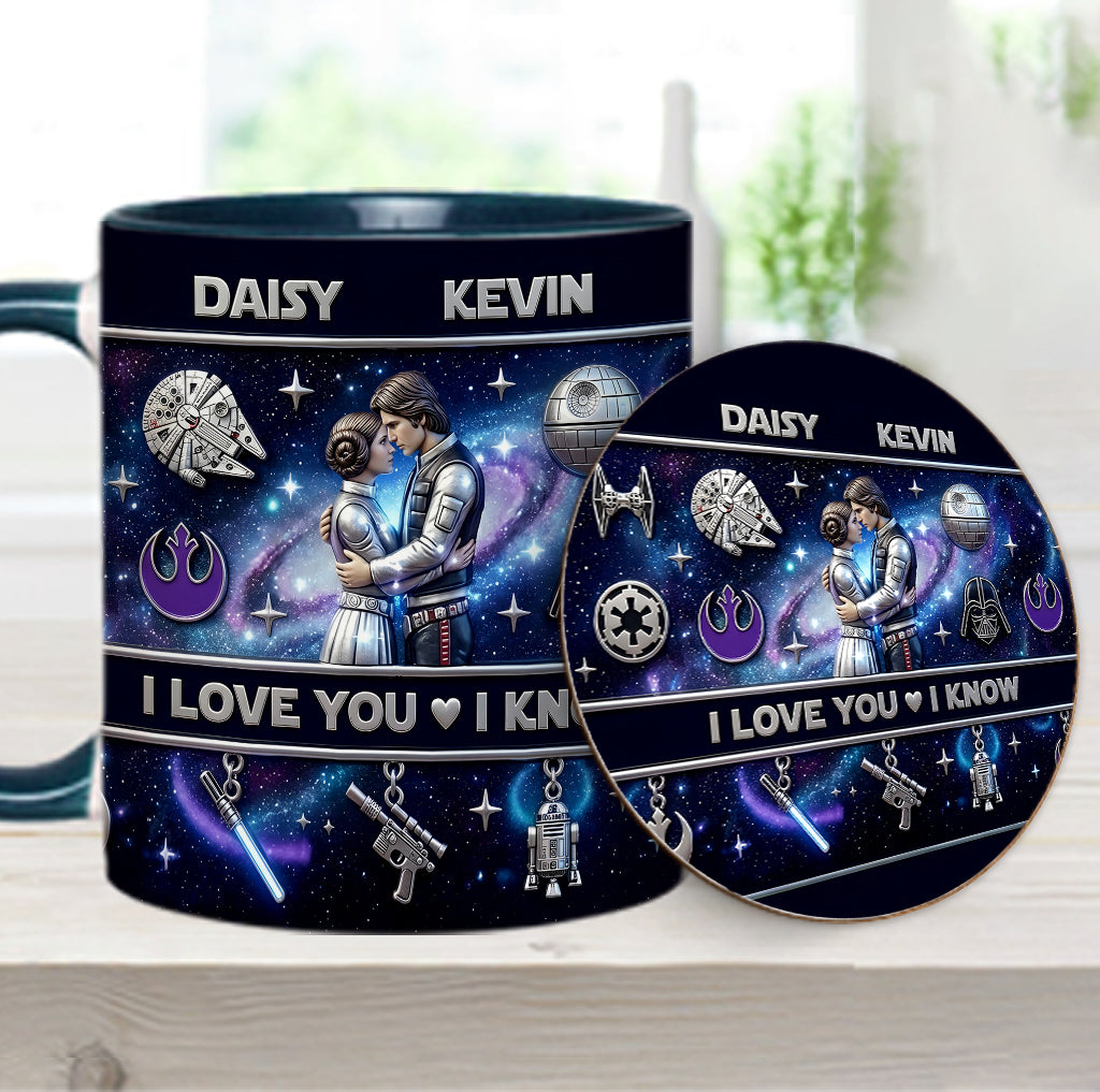 I Love You - Personalized The Force Accent Mug & Coaster