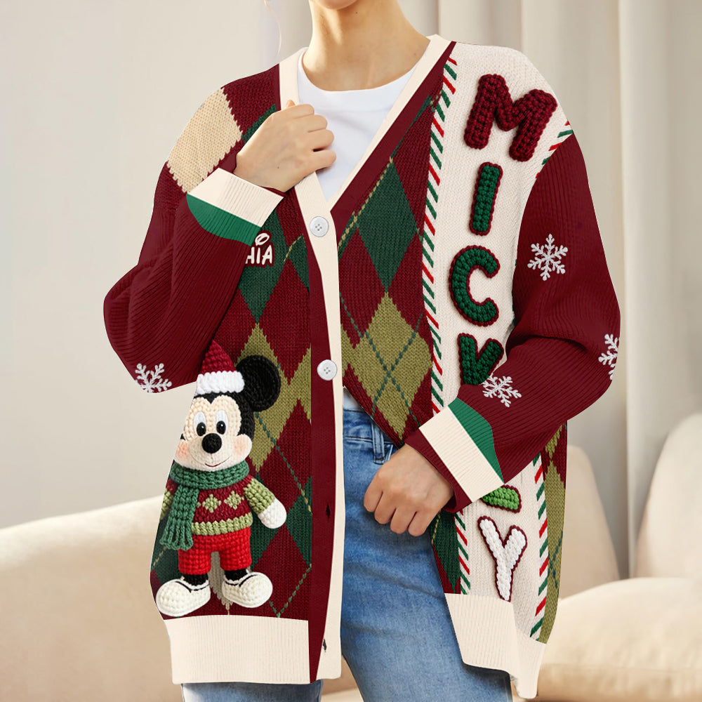 Magical Time of The Year - Personalized Mouse Cardigan Sweater
