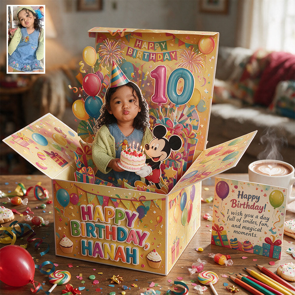 Custom Any Photo - Personalized Mouse Pop Up Box Card