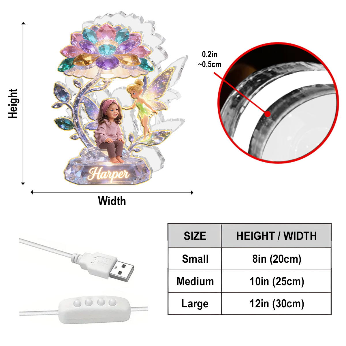 Custom Any Photo - Personalized Kid Acrylic LED Night Light