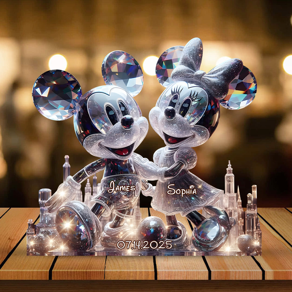 Big-Eared Couple Love - Personalized Mouse Custom Shaped Acrylic Plaque