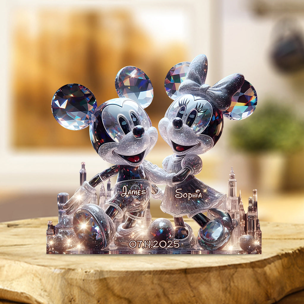 Big-Eared Couple Love - Personalized Mouse Custom Shaped Acrylic Plaque