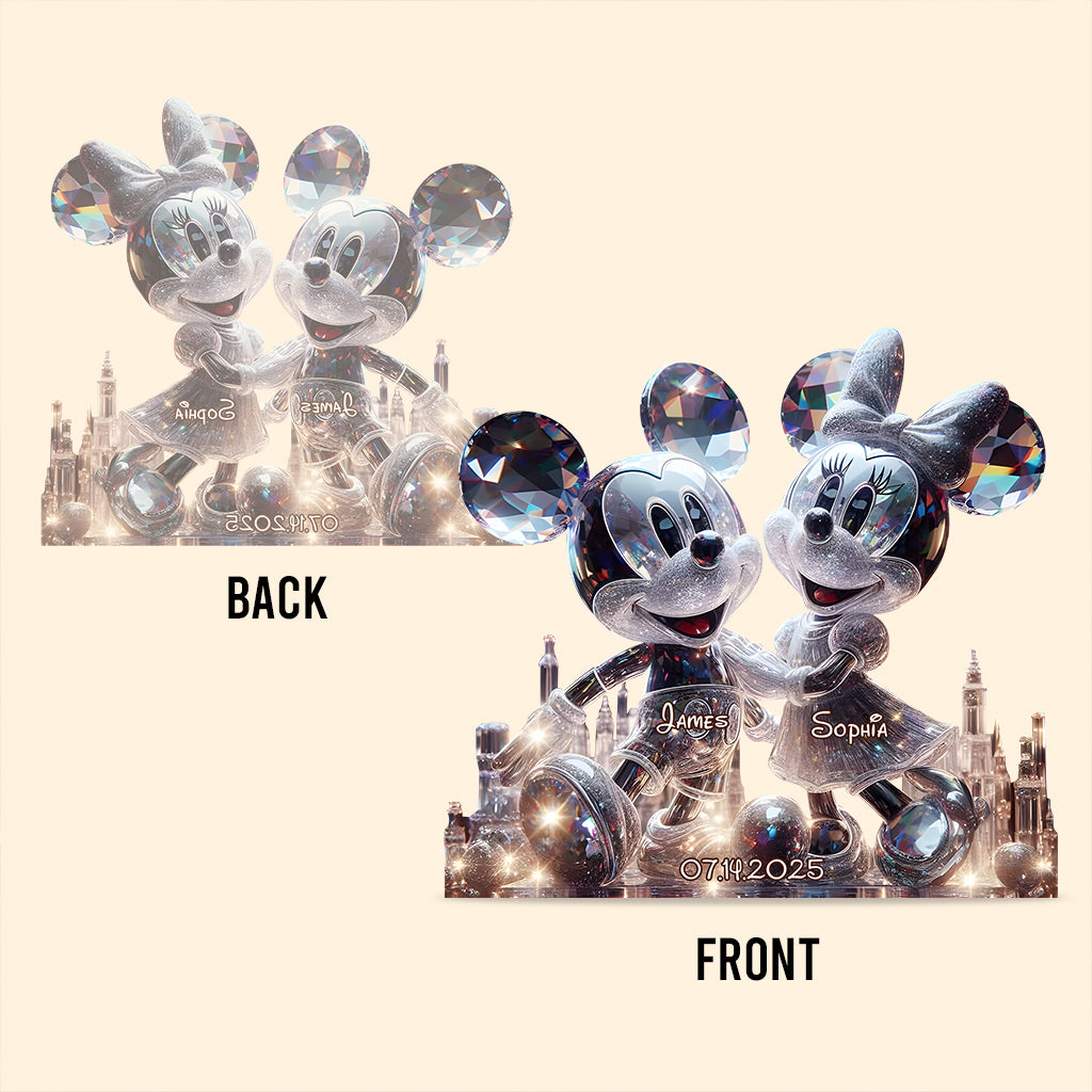 Big-Eared Couple Love - Personalized Mouse Custom Shaped Acrylic Plaque