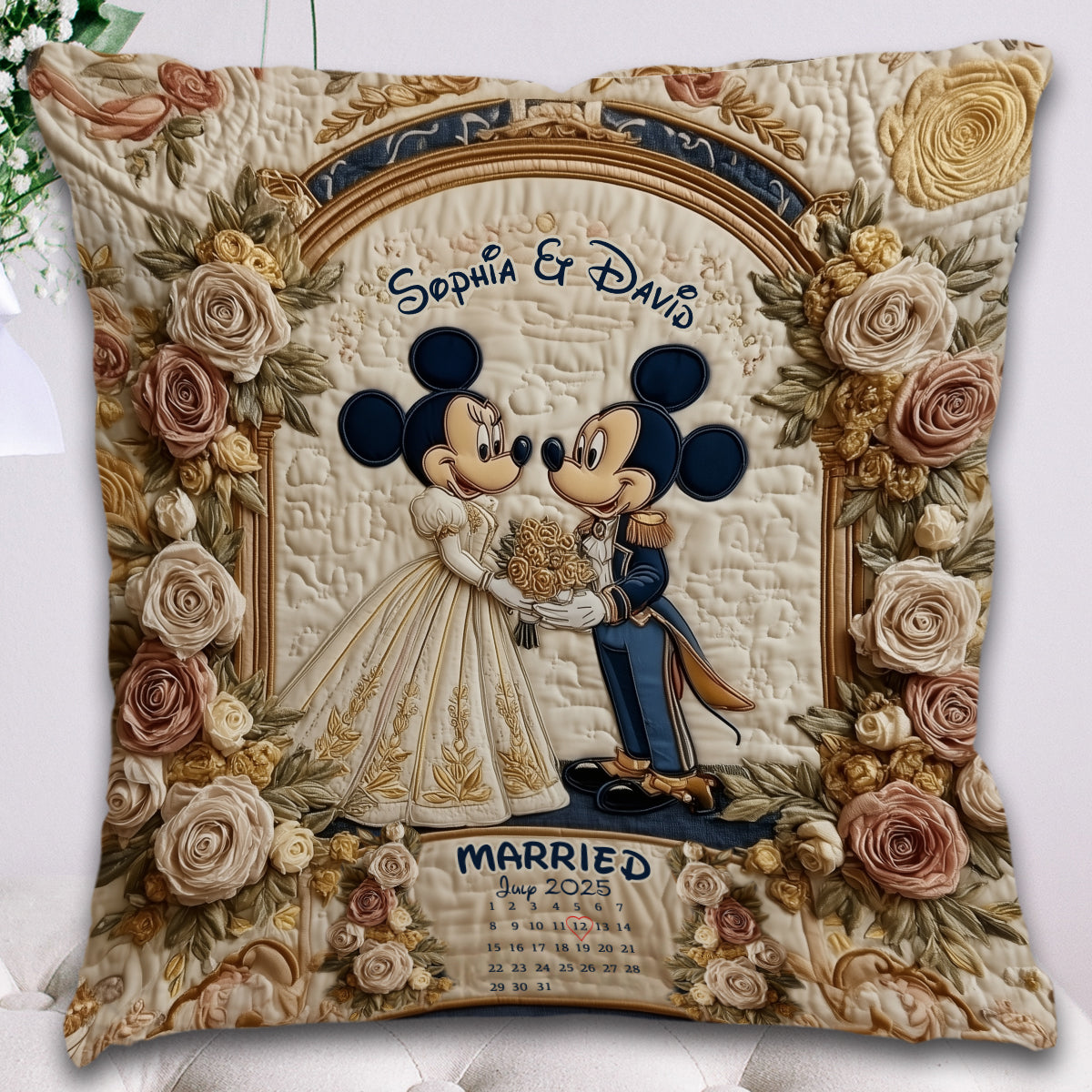 Timeless Love Custom Calendar - Personalized Mouse Throw Pillow