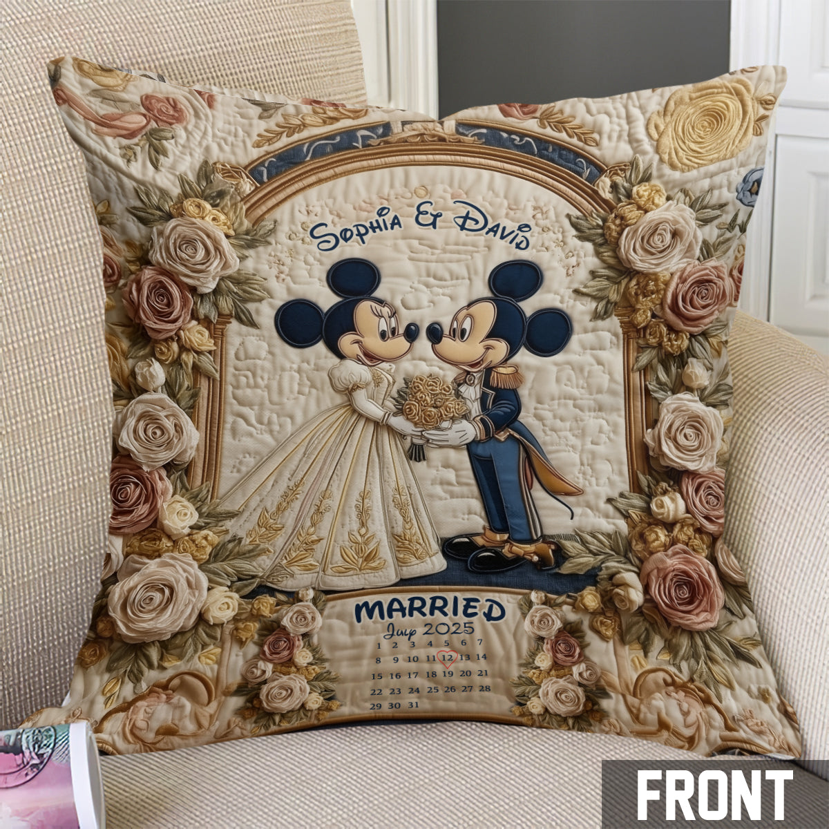 Timeless Love Custom Calendar - Personalized Mouse Throw Pillow