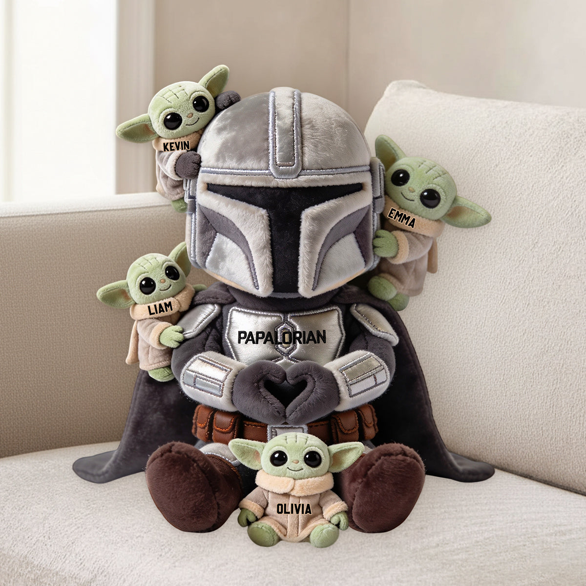 Papalorian This Is The Way - Personalized The Force Premium Faux Fur Pillow