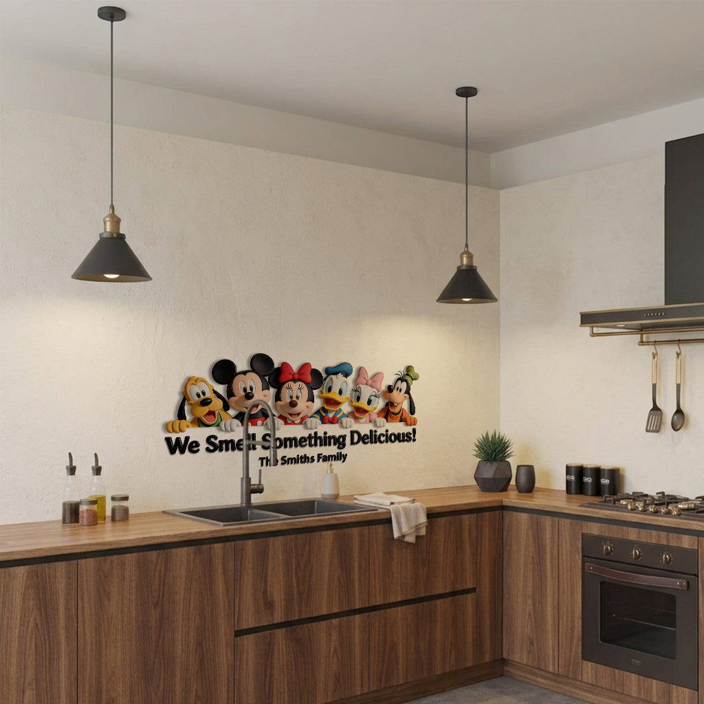 Kitchen Decor -Something Delicious - Personalized Mouse Wall Decal