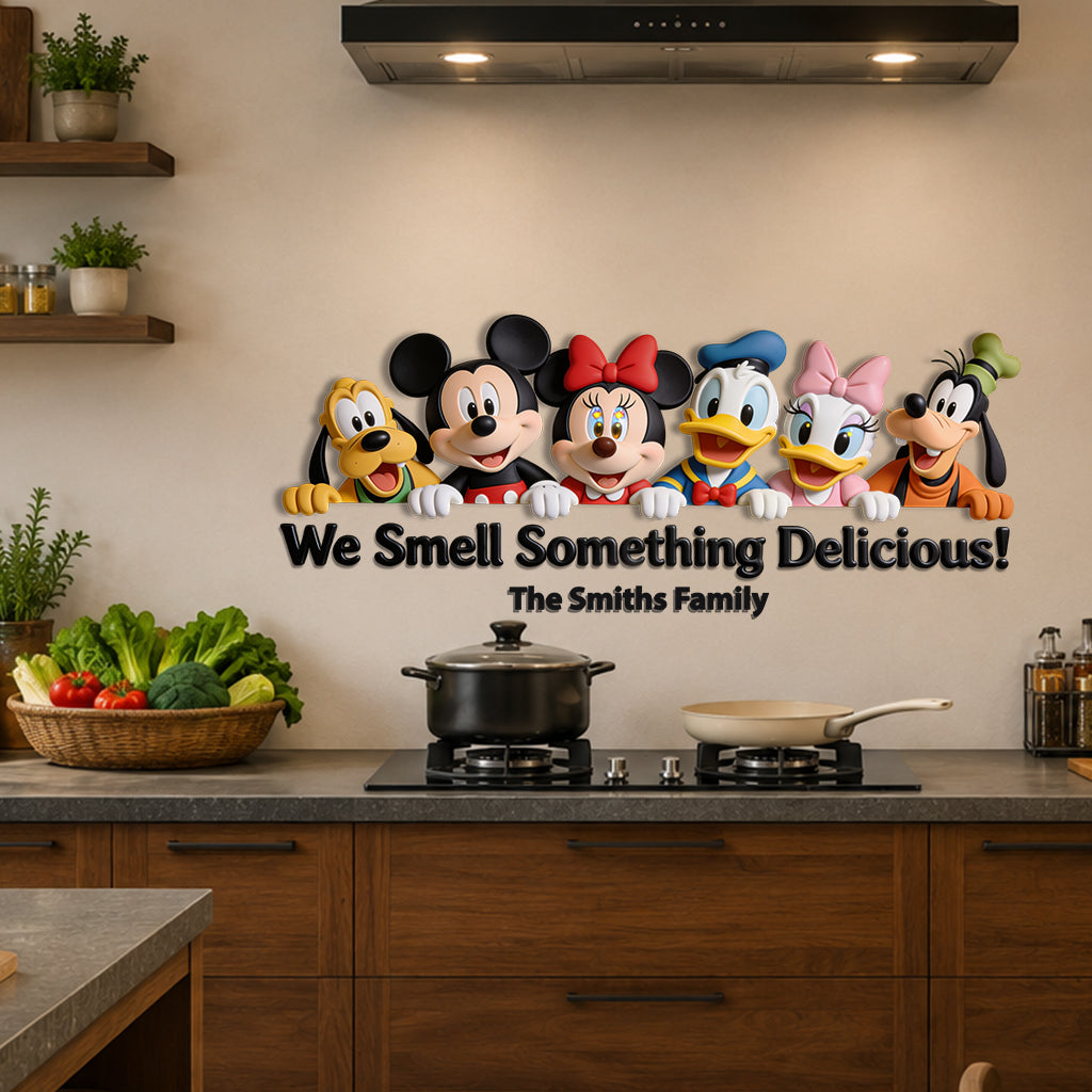 Kitchen Decor -Something Delicious - Personalized Mouse Wall Decal