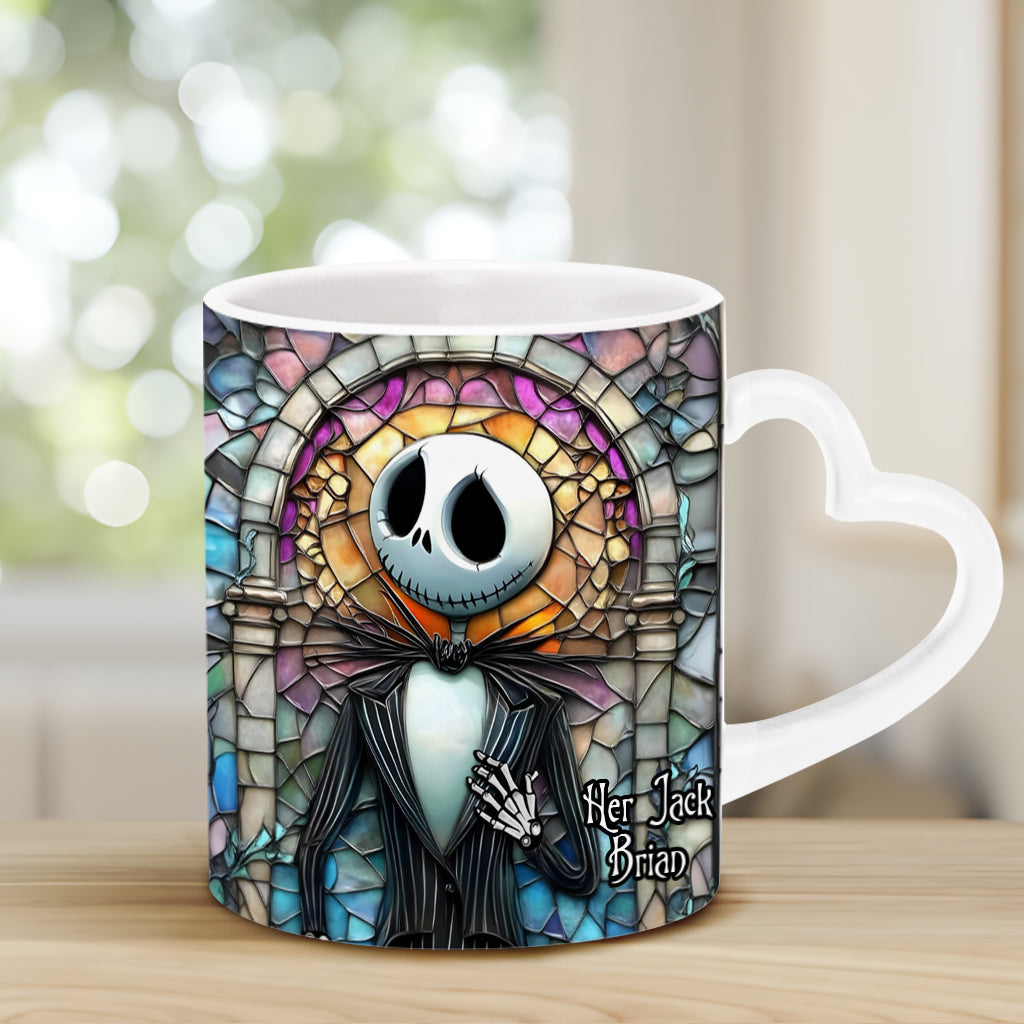 Her Jack His Sally - Personalized Nightmare Heart Handle Mug