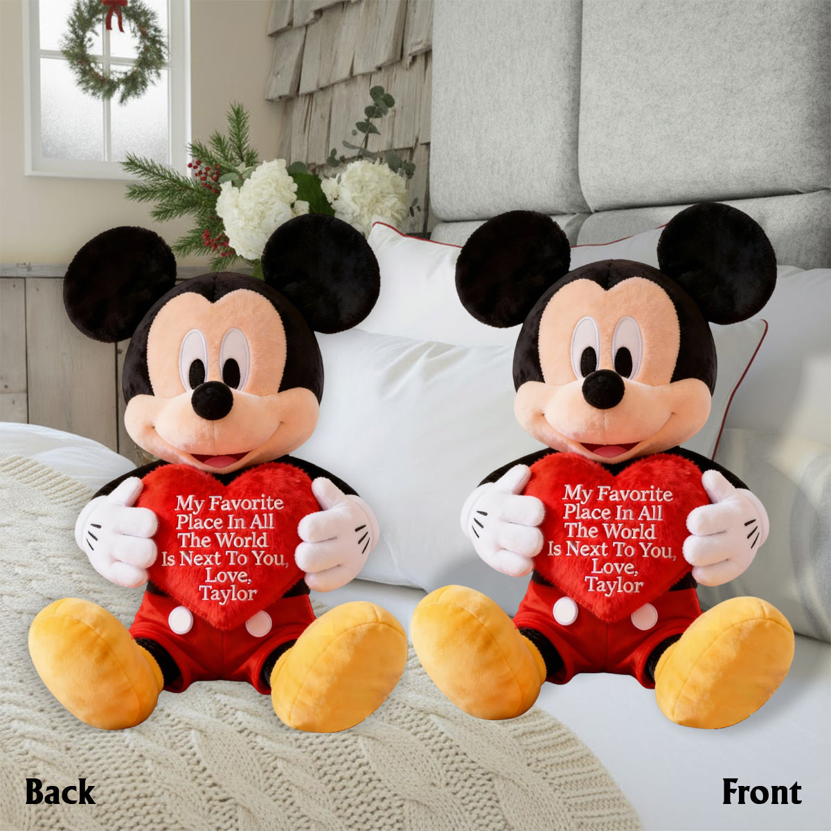 Magical Hug - Personalized Mouse Faux Fur Shaped Pillow