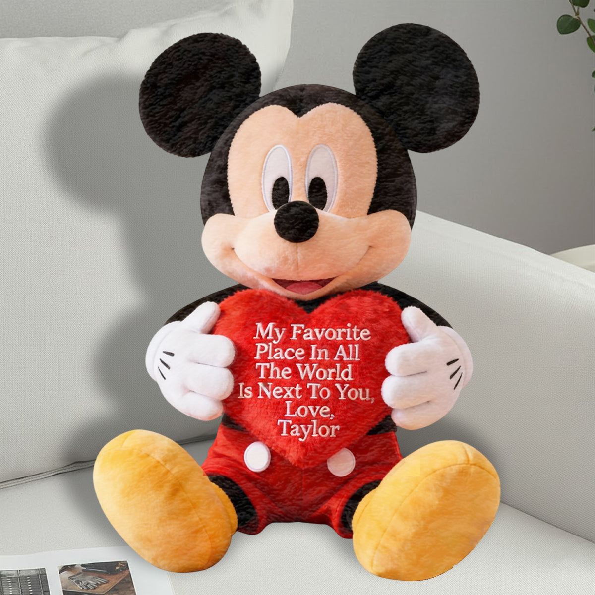 Magical Hug - Personalized Mouse Faux Fur Shaped Pillow