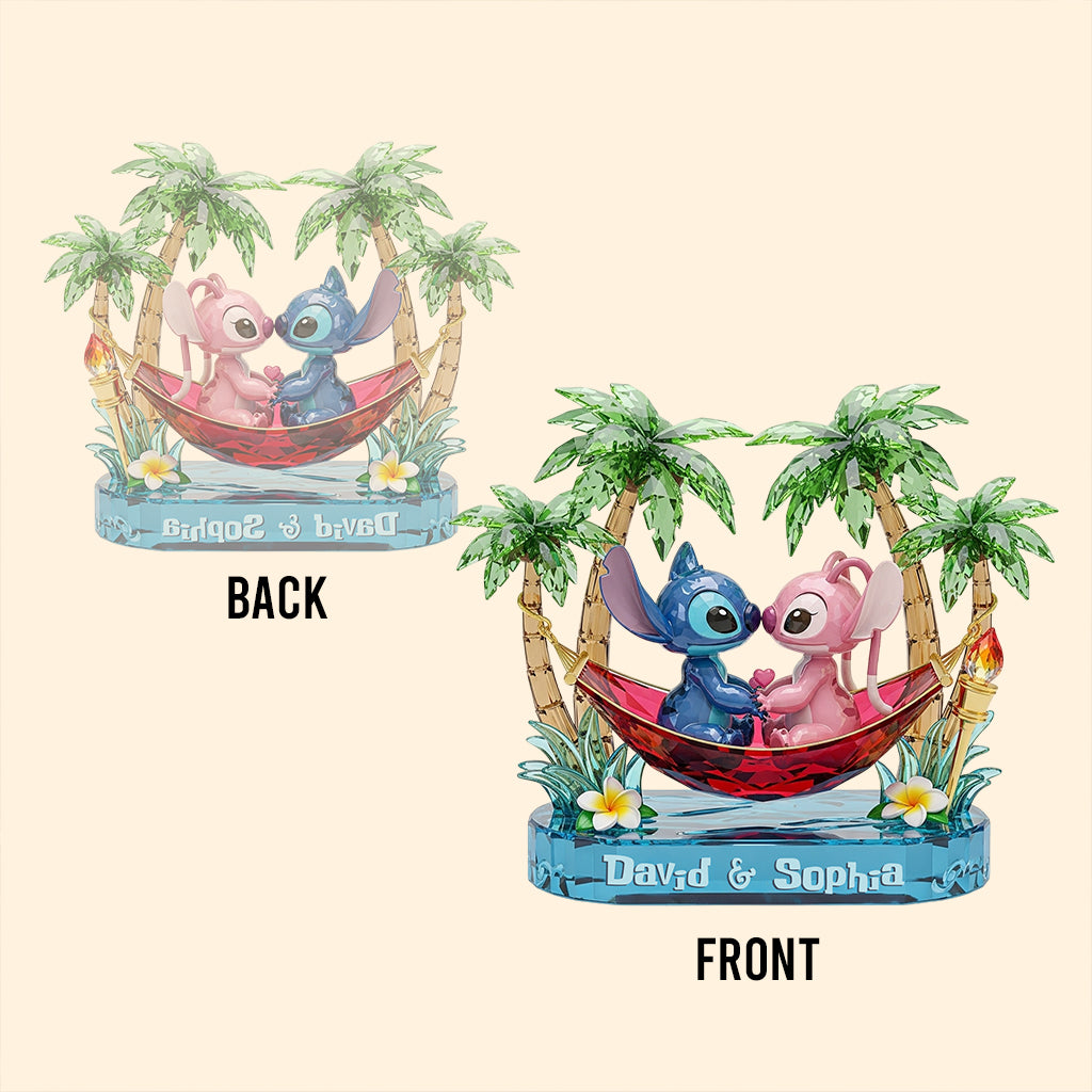 Aloha Ohana Couple - Personalized Ohana Custom Shaped Acrylic Plaque