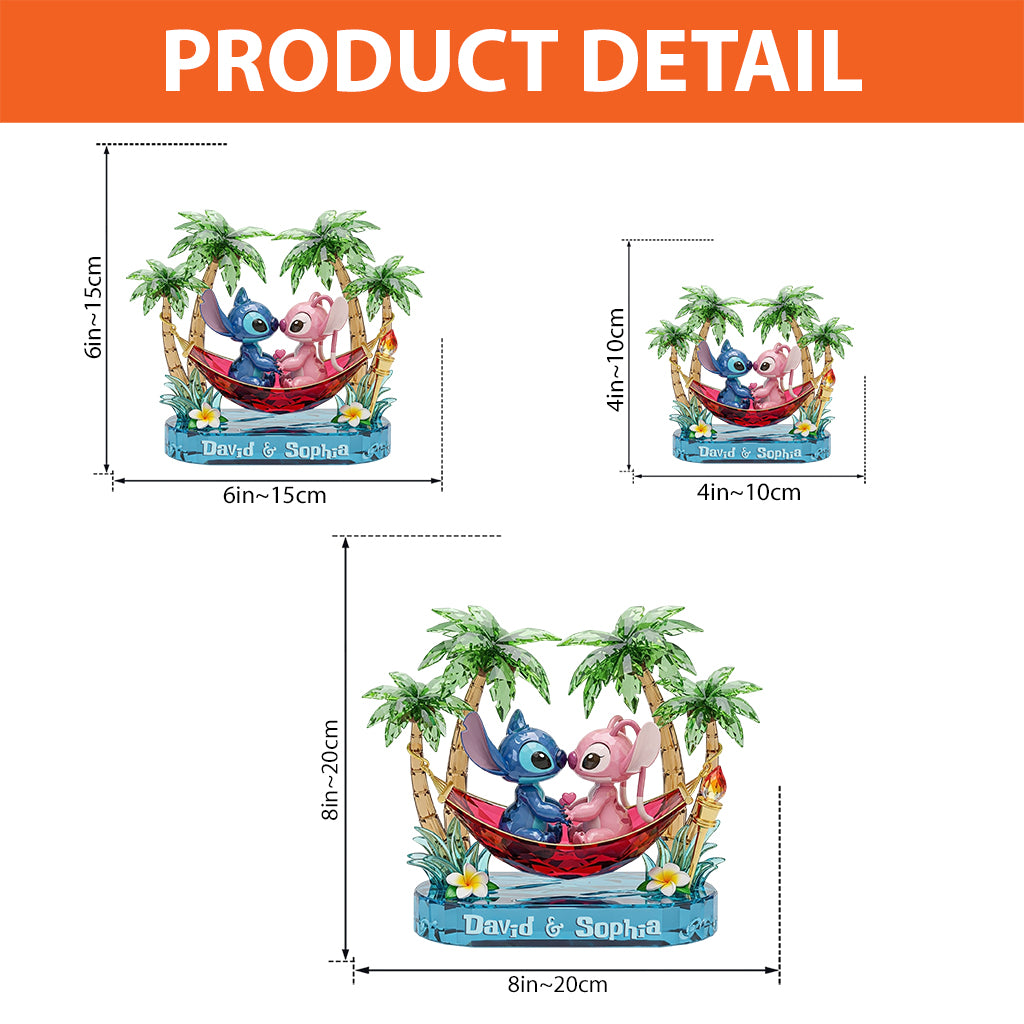 Aloha Ohana Couple - Personalized Ohana Custom Shaped Acrylic Plaque